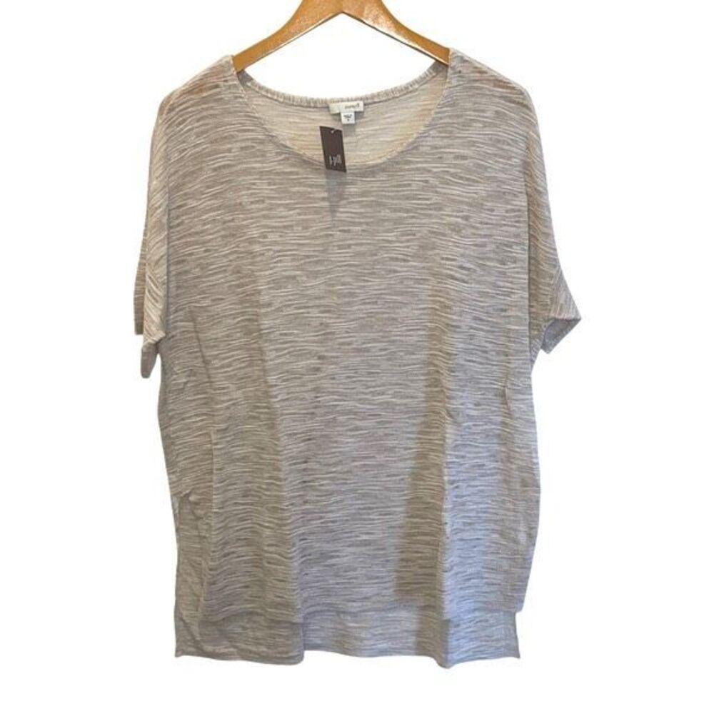 J. Jill‎ PureJill Short Sleeve Scoop Neck Tunic Top Tan Wheat Medium NWT
